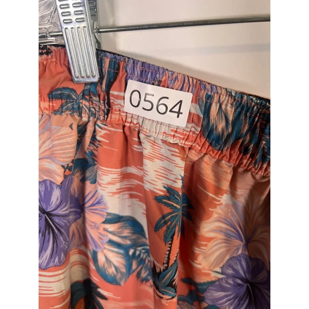 Goodfellow & Co Mens Swim Trunks‎ Tropical Palm Tree Floral Orange Size L
